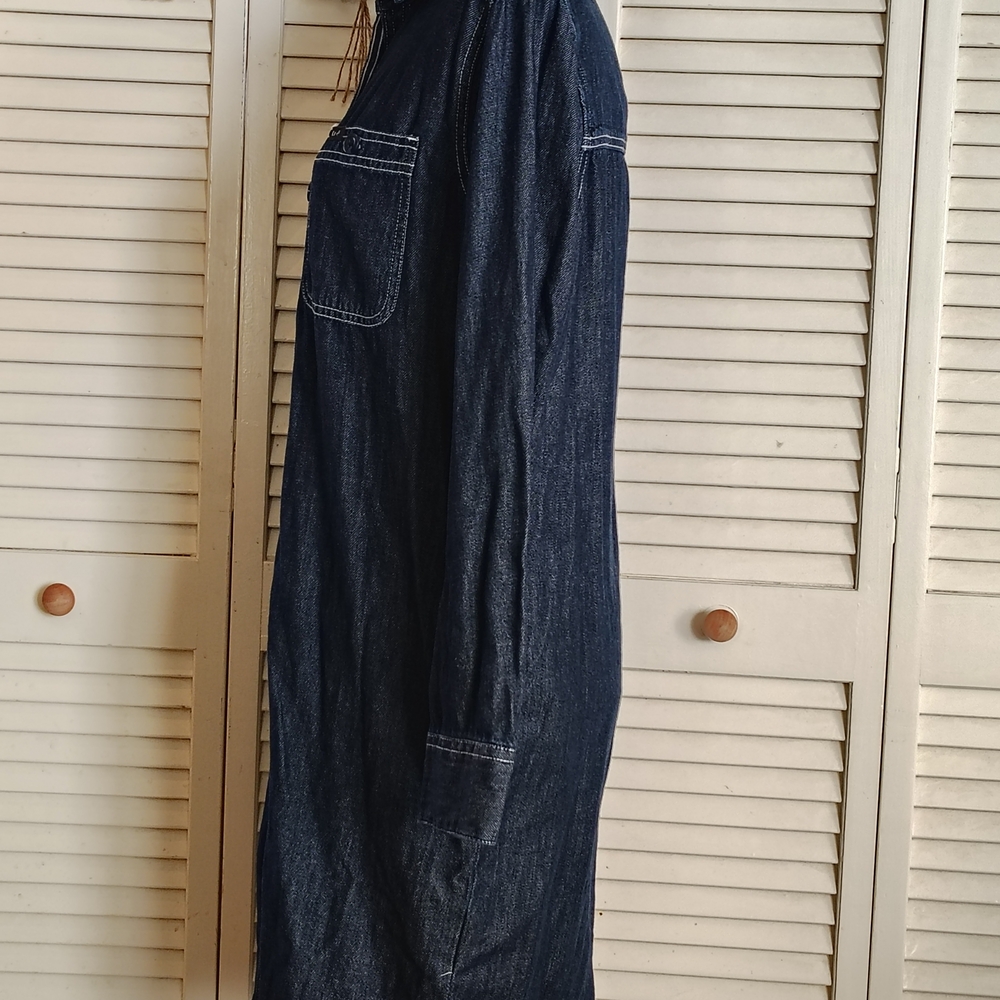 Lee Dark Indigo Denim Button-Up Shirt Dress Size S – Like New - Picture 4 of 9